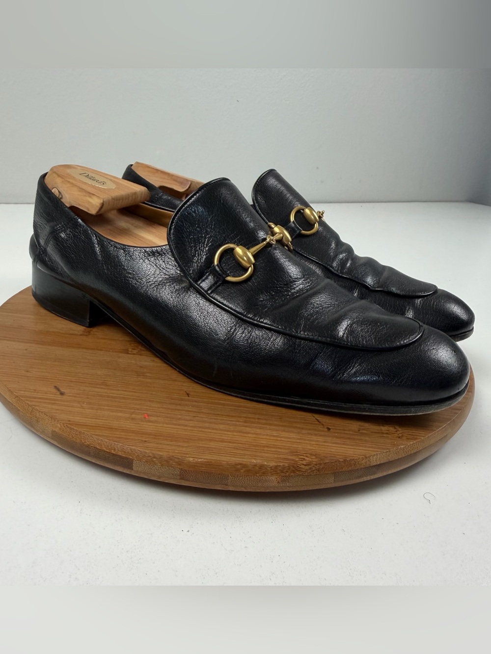 Gucci Jordaan Black Leather Horsebit Loafers *Read description